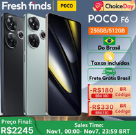Xiaomi POCO F6 Versão Global(AliExpress)8/256GB-R$2.363,02 // 12/512GB-R$2.669,60🇧🇷Produto no Brasil 