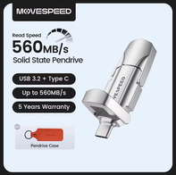 Movespeed Pen Drive em Metal USB 3.2 Tipo C(AliExpress)(520Mb/s 128GB-R$121,96/256GB-R$148,08) (1000Mb/s 128GB-R$154,71/256GB-R$199,80)(imposto incluso)