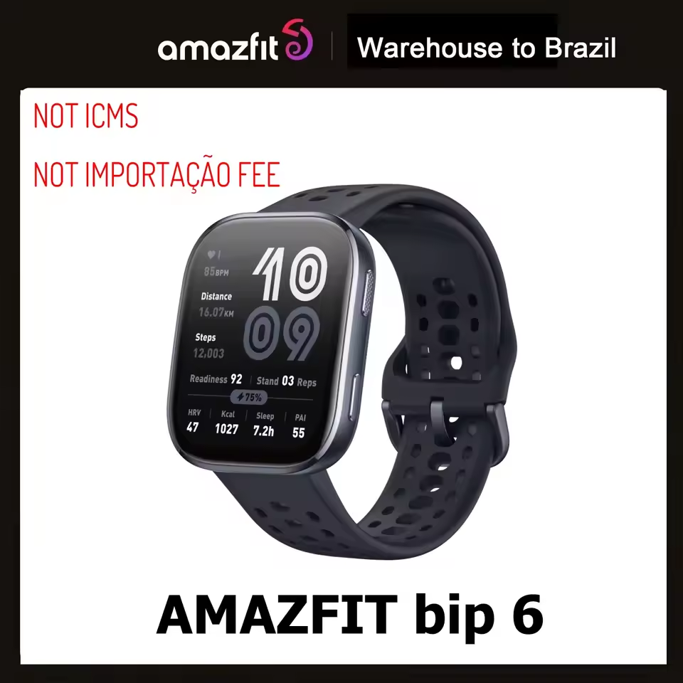 Xiaomi Amazfit Bip 6 Smartwatch, Tela AmoLED 1,97,Monitor Cardíaco, GPS(AliExpress)R$518,37🇧🇷Produto no Brasil