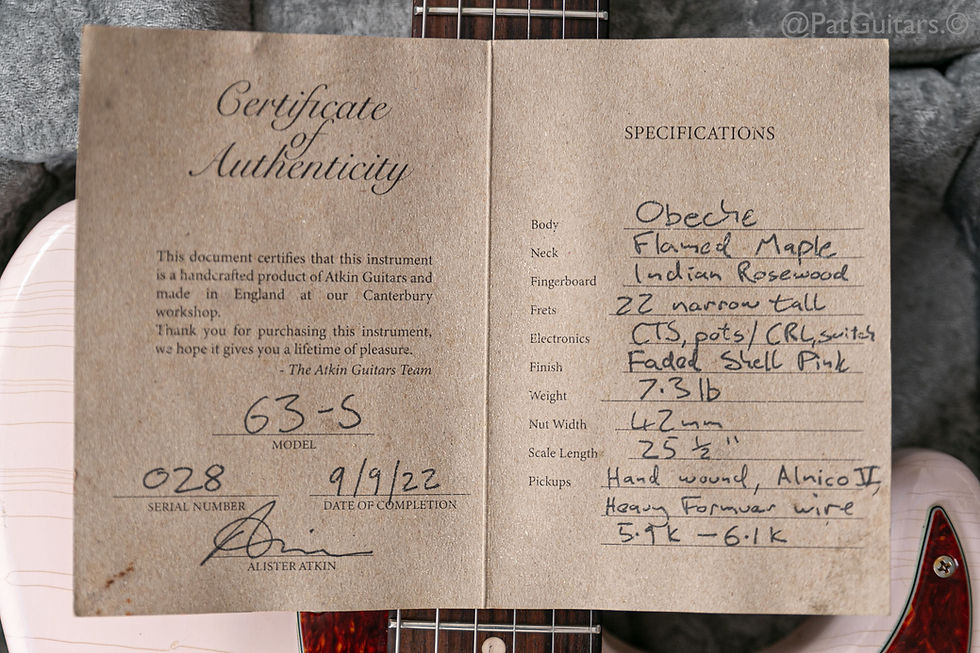 Thumbnail: 2022 Atkin 63S Strat in Faded Shell Pink