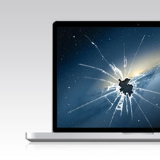 Laptop with a broken screen