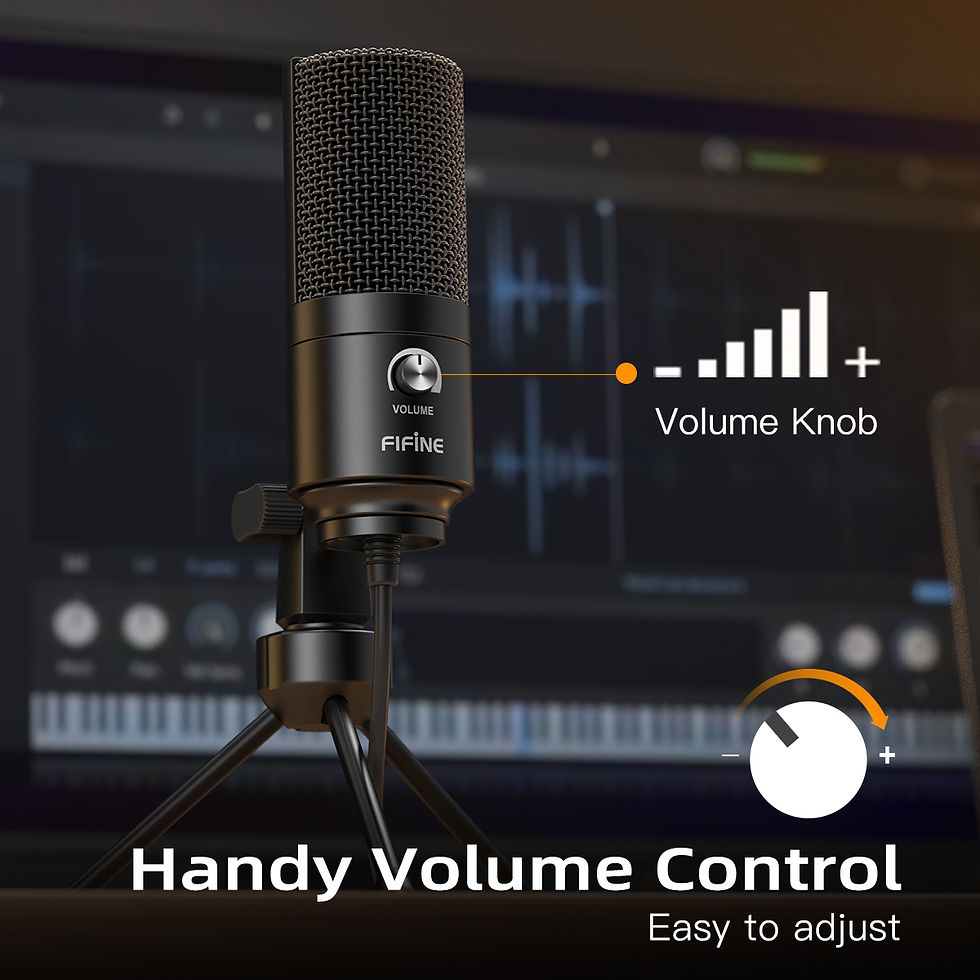 Thumbnail: FIFINE USB Condenser Microphone with Gain Knob,Metal Recording Mic for Home Stud