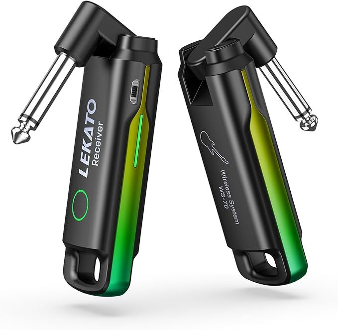 Thumbnail: LEKATO UHF Guitar Wireless System Transmitter Receiver WS-70 Built-In Rechargeab