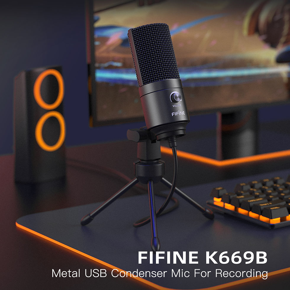 Thumbnail: FIFINE USB Condenser Microphone with Gain Knob,Metal Recording Mic for Home Stud