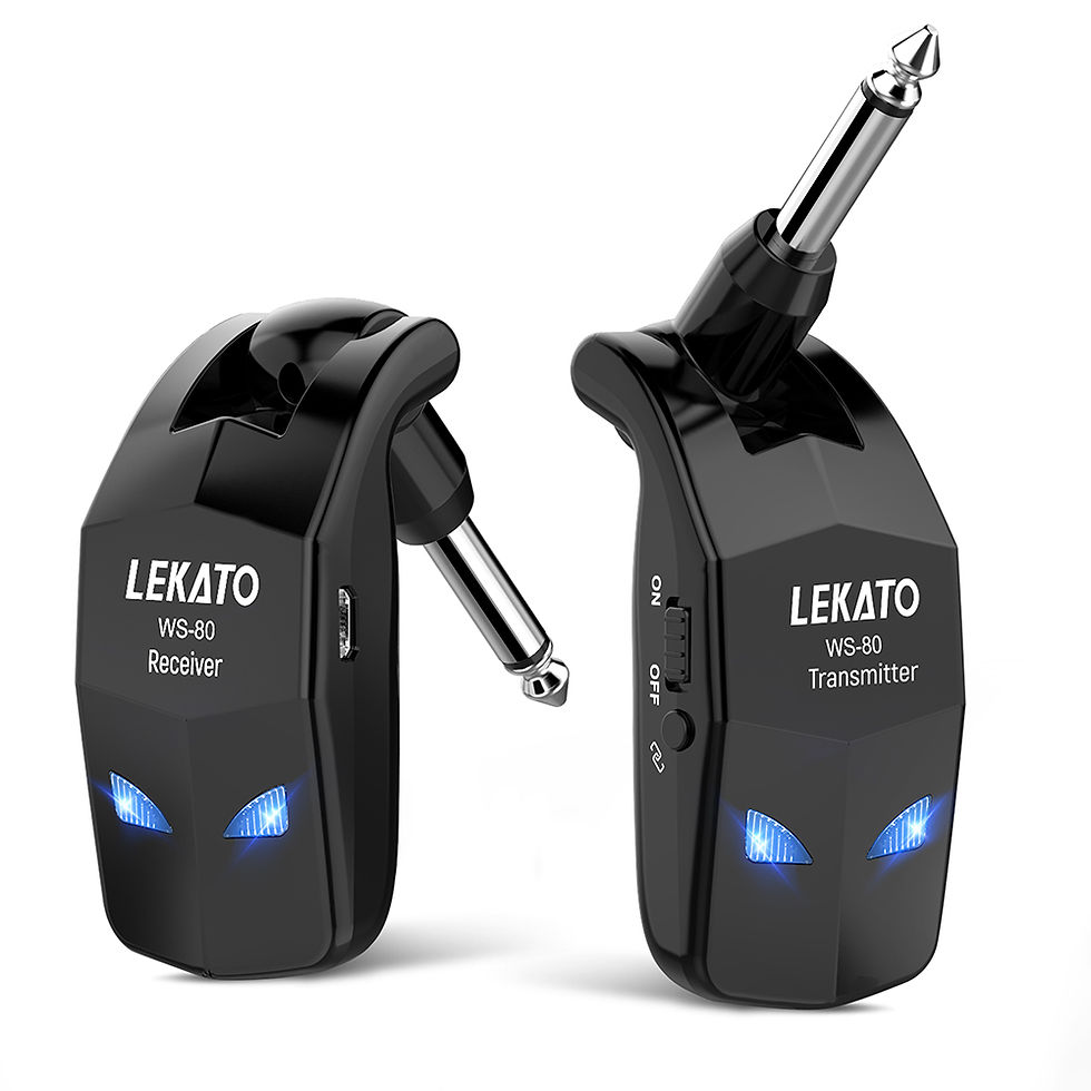 Thumbnail: LEKATO 2.4GHz Wireless Guitar Bass System Built-In Rechargeable Guitar Transmitt