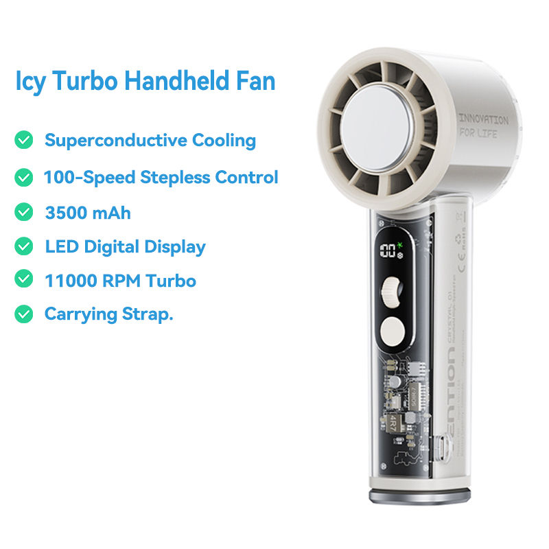 Thumbnail: Vention Superconductive Cooling Handheld Fan 11000 RPM Brushless Motor 100 High 