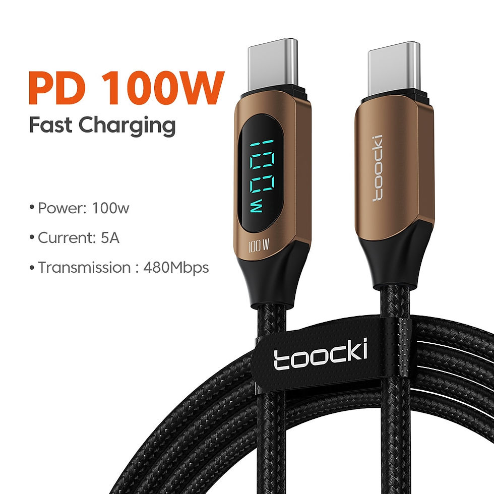 Thumbnail: Toocki Type C to Type C Cable 100W PD Fast Charging Charger USB C to USB C Displ