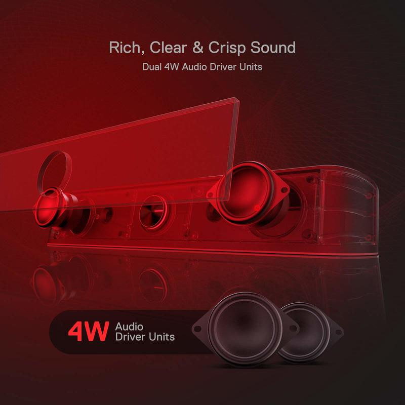 Thumbnail: Redragon GS560 Adiemus RGB USB Desktop Soundbar, 2.0 Channel Computer Speaker wi