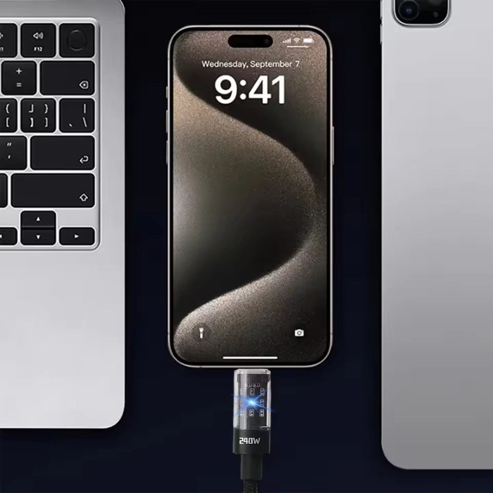 Thumbnail: 240W Nylon Cable USB Type C Super Fast Charging Cable For Samsung Xiaomi Huawei 