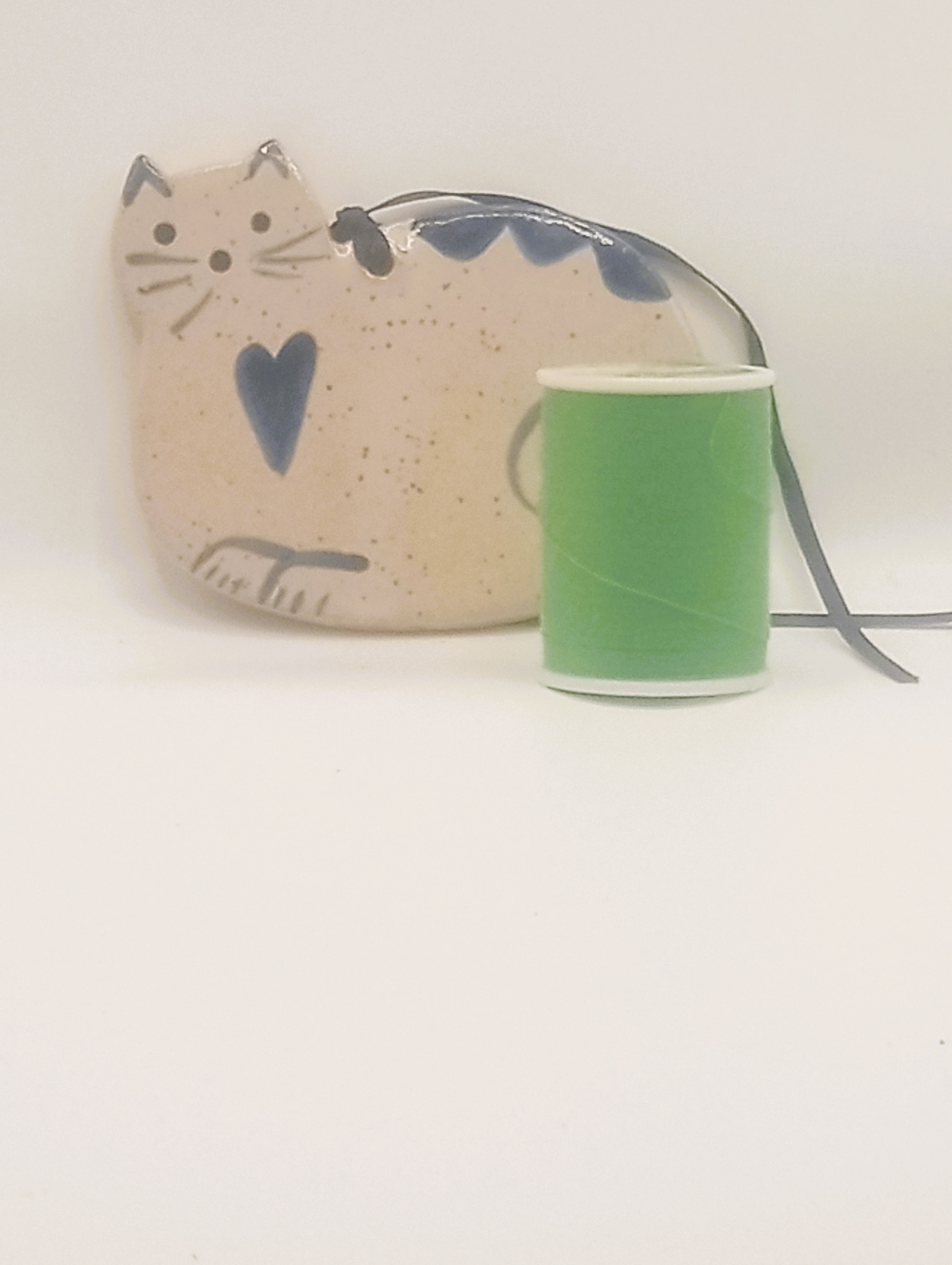 Pottery Cat Ornament