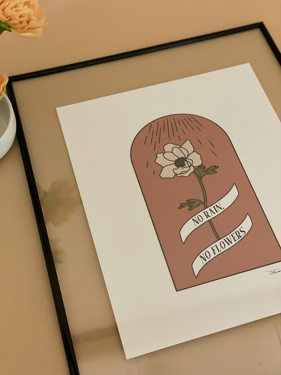 Thumbnail: 8x10 Art Print (110#) “No Rain, No Flowers”