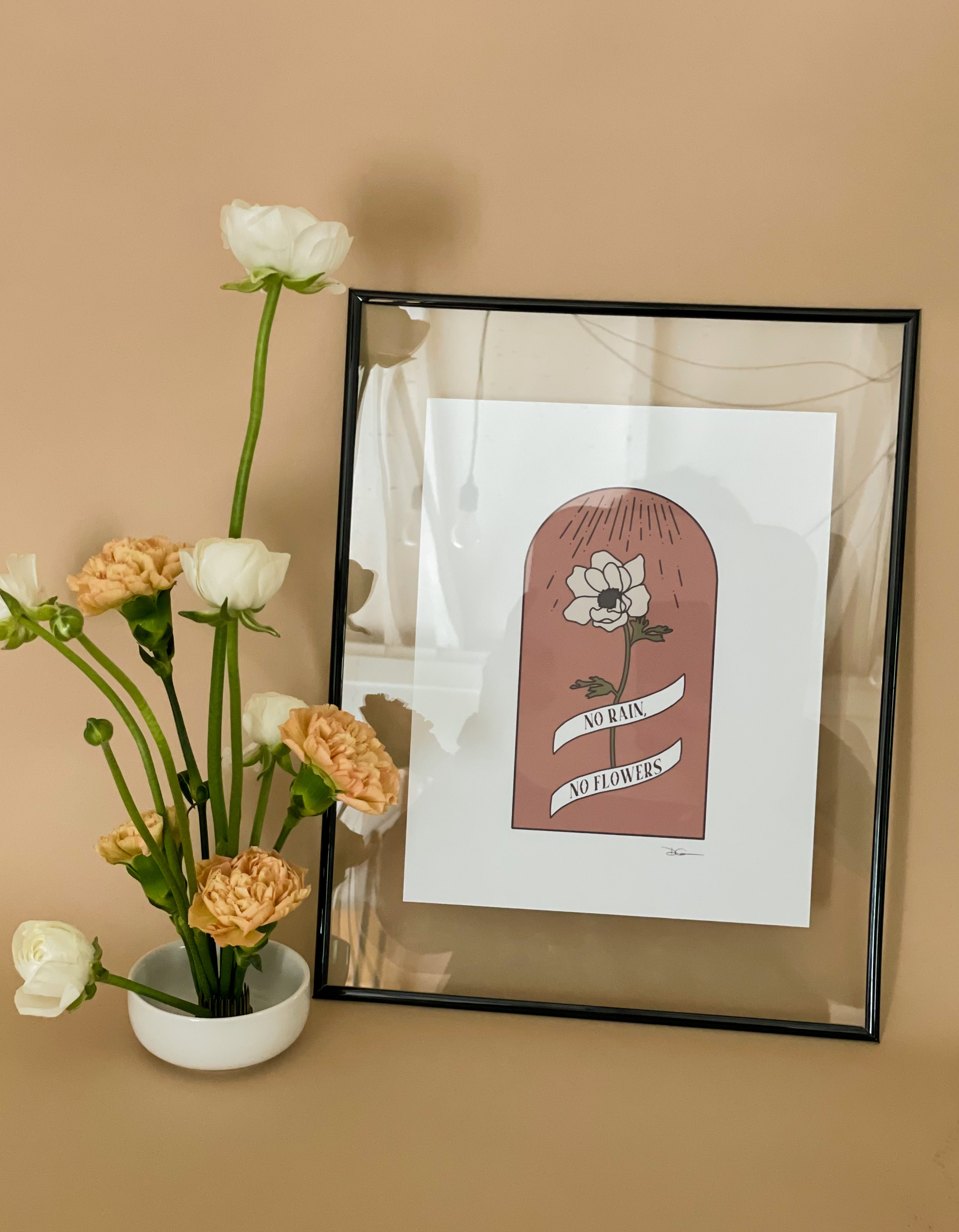 8x10 Art Print (110#) “No Rain, No Flowers”