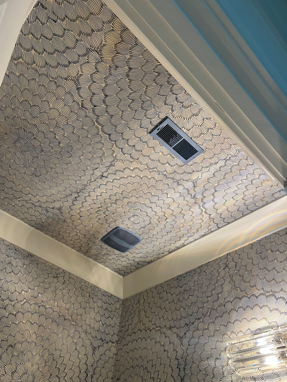Schumacher: Feather Blossom Sisal in Two Blues