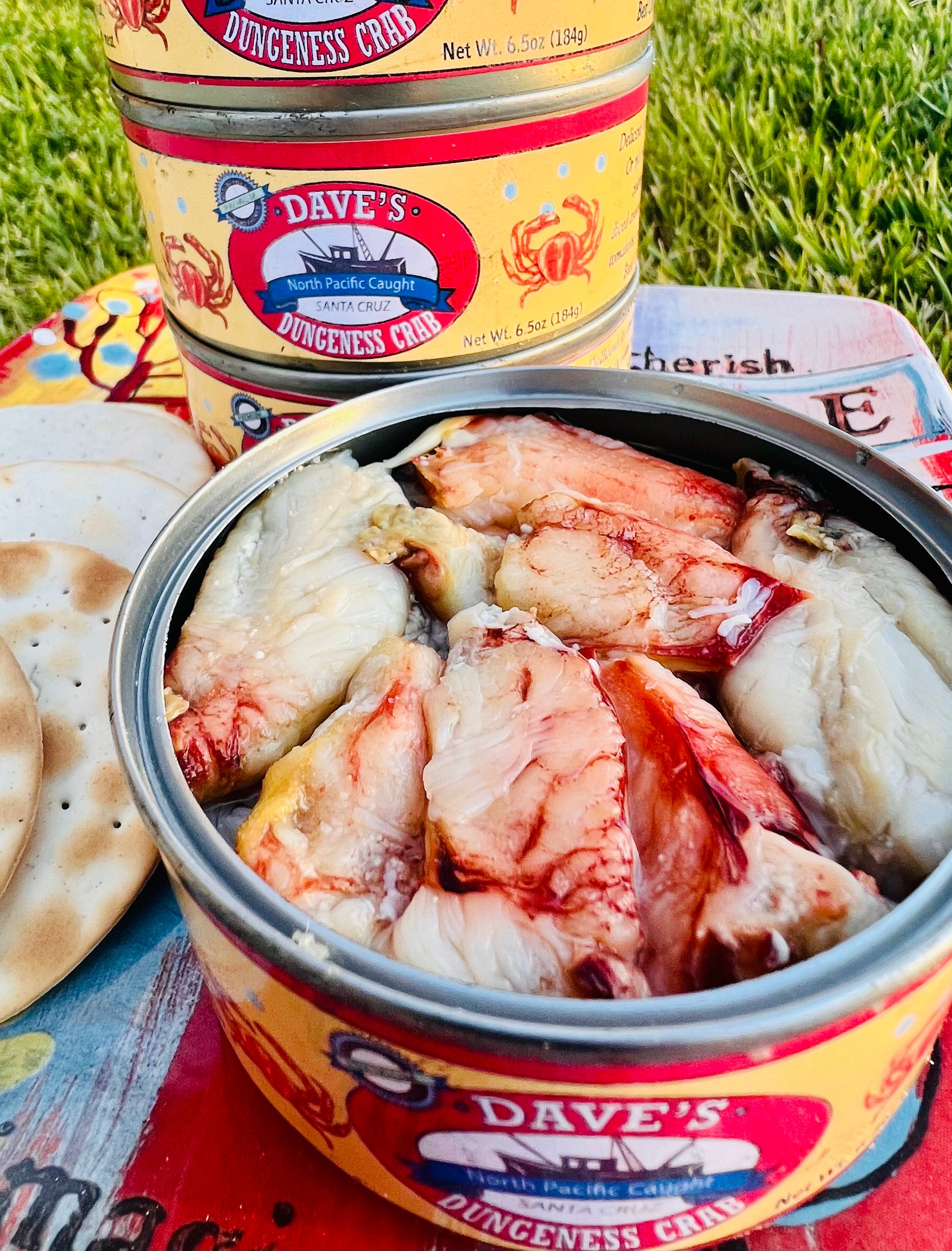 Open can Dungeness Crab