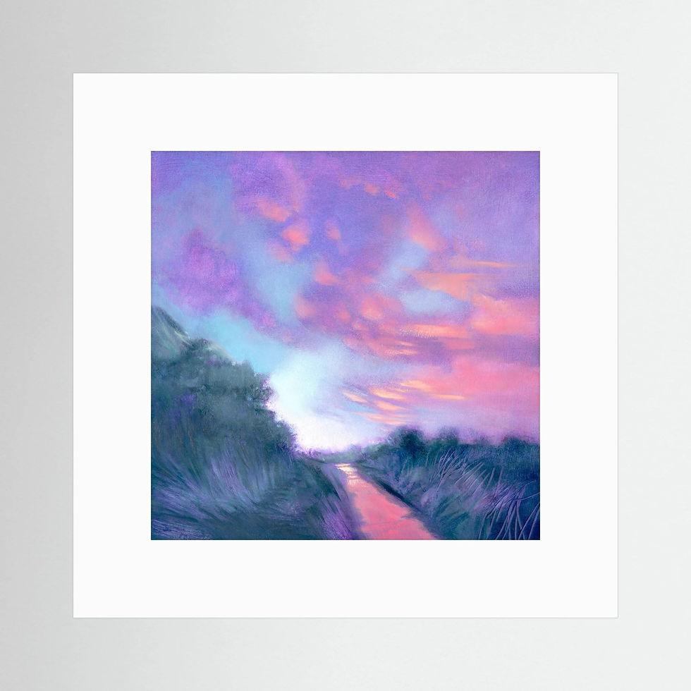 Cloud Dawn – Violet Sky & Pathway Landscape Fine Art Print