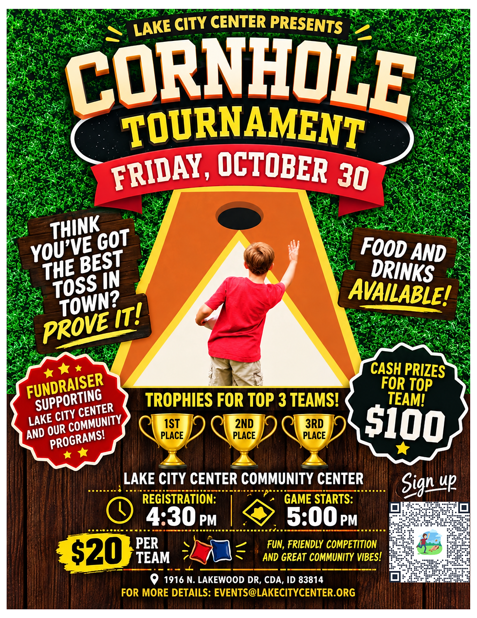 Lake City Center Corn Hole Fundraiser