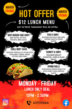 $12 LUNCHES MARCH PROMO