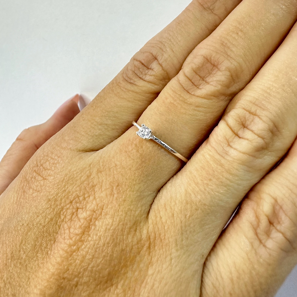 Anel Solitário de Zircônia Delicate prata 925