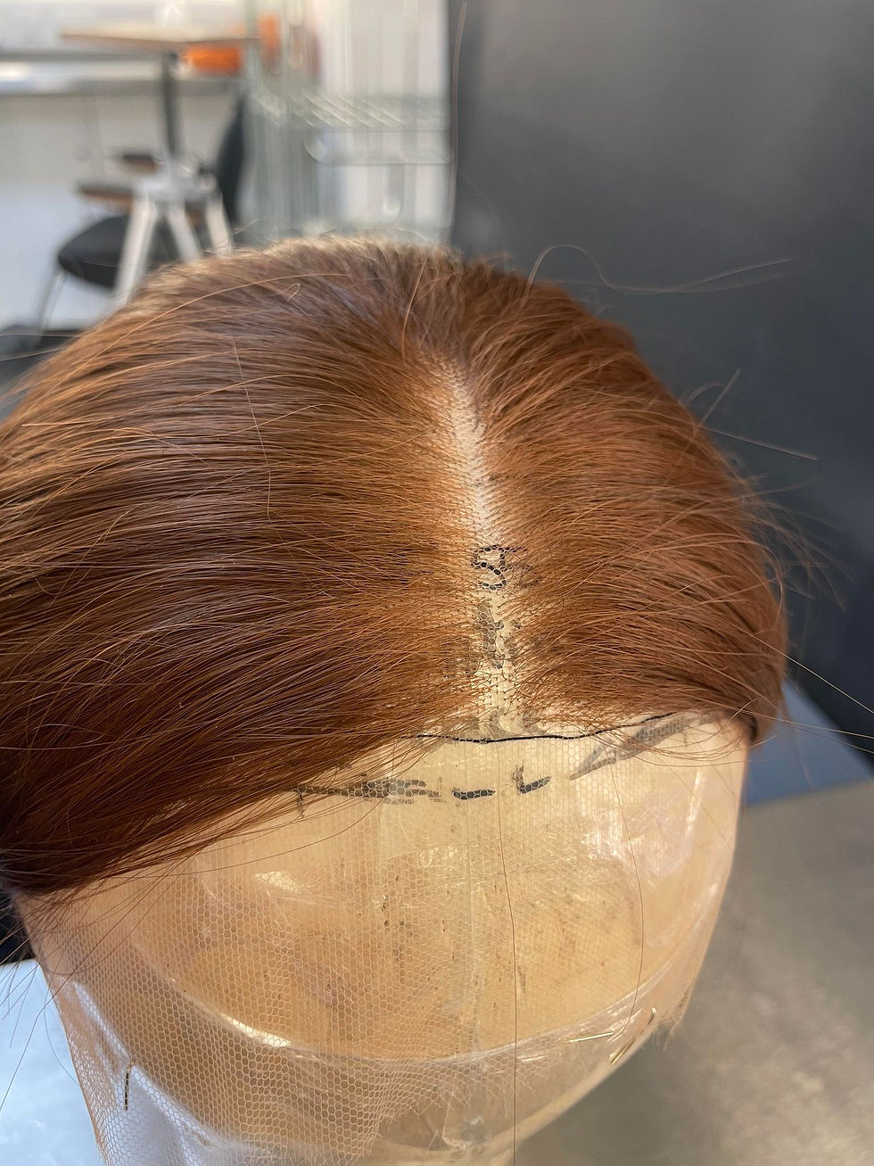 brown wig parting