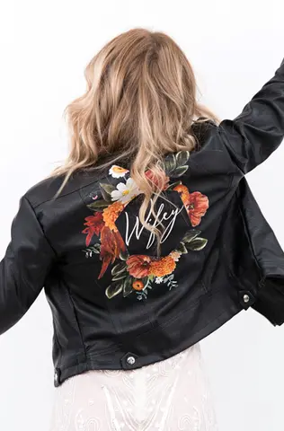 Boho Florals Leather Jacket