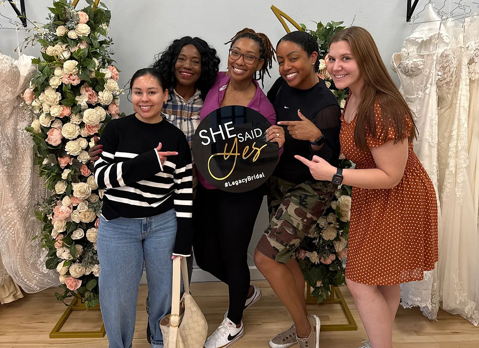 Legacy Bride, Porsha, had this to say about Legacy Bridal: "I first came across Legacy Bridal at the Wedding Expo. Their team and dress selection was hands down the BEST! Danielle was my stylist and she made sure me and my bridal party were in great hands the entire time. I said YES to my dress after several tough decisions from their beautiful selection!!"