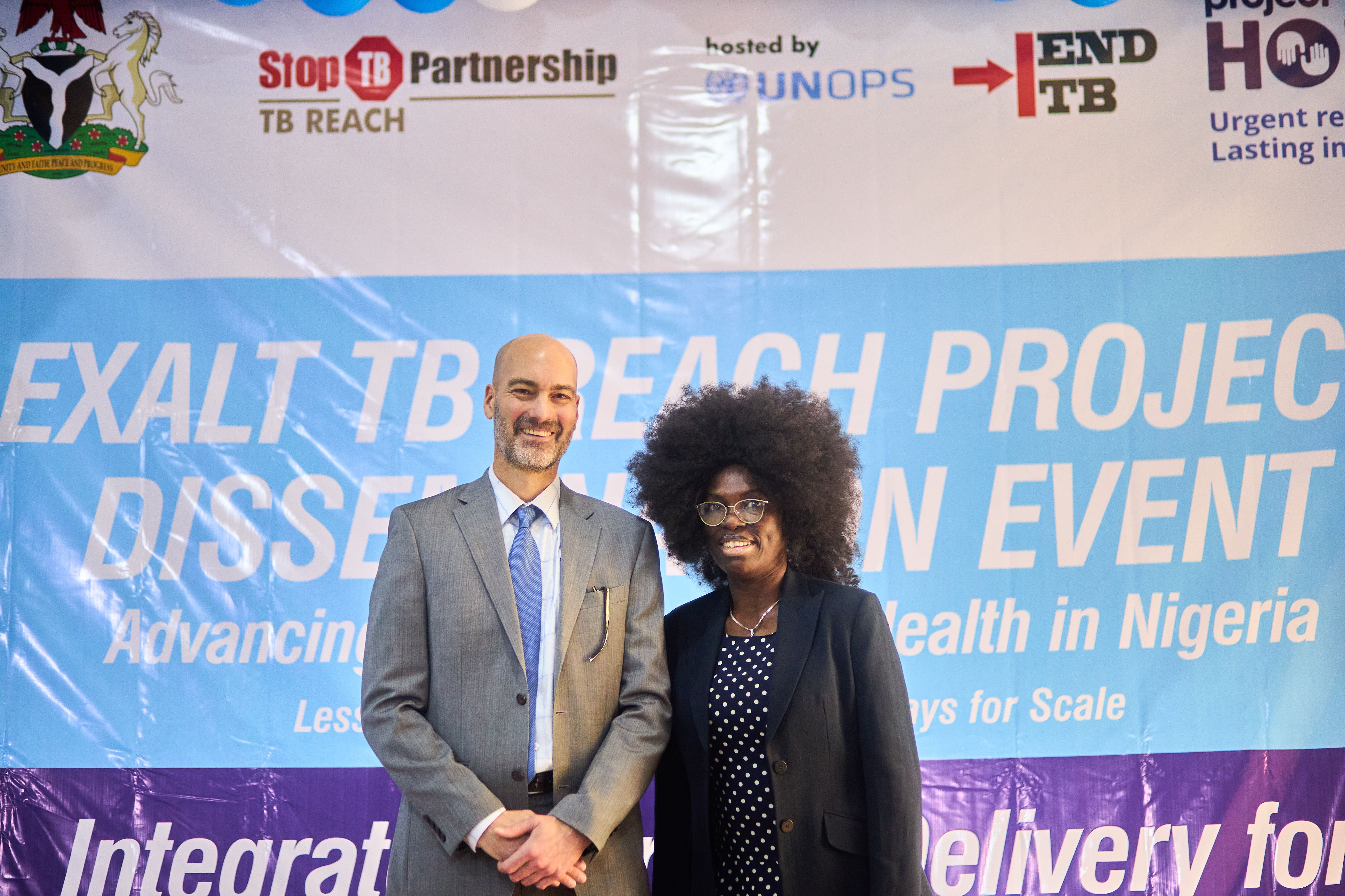Project HOPE Senior Director for Africa Mr. Steve Neri with Dr. Chidimma Anyanwu at the EXALT T-REACH dissemination event