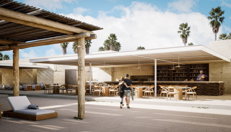 Primitivo es un proyecto hotelero de 22 habitaciones que integra club de playa y SPA, concebido como un santuario de contemplación y descanso. Ubicado en una playa excepcional, donde se aprecia el paso de ballenas y el anidamiento de tortugas marinas, el proyecto se inserta en un entorno natural de alto valor ecológico y paisajístico.
La propuesta arquitectónica busca generar un diálogo respetuoso entre el desierto y el mar, utilizando materiales en su estado más puro —madera, piedra, tierra y concreto aparente— para expresar autenticidad y permanencia. Cada espacio se diseña con la intención de provocar una experiencia sensorial, donde la luz natural, la ventilación cruzada y las texturas orgánicas se convierten en elementos protagónicos.
El conjunto se organiza de manera que la arquitectura no compita, sino que acompañe al paisaje. Los recorridos, las vistas y la integración de patios y terrazas permiten que el huésped viva una conexión directa con la naturaleza, en un ambiente de armonía y equilibrio.
Primitivo no solo es un hotel, sino una invitación a experimentar la pureza del lugar, donde el bienestar surge del encuentro entre arquitectura, territorio y vida marina.