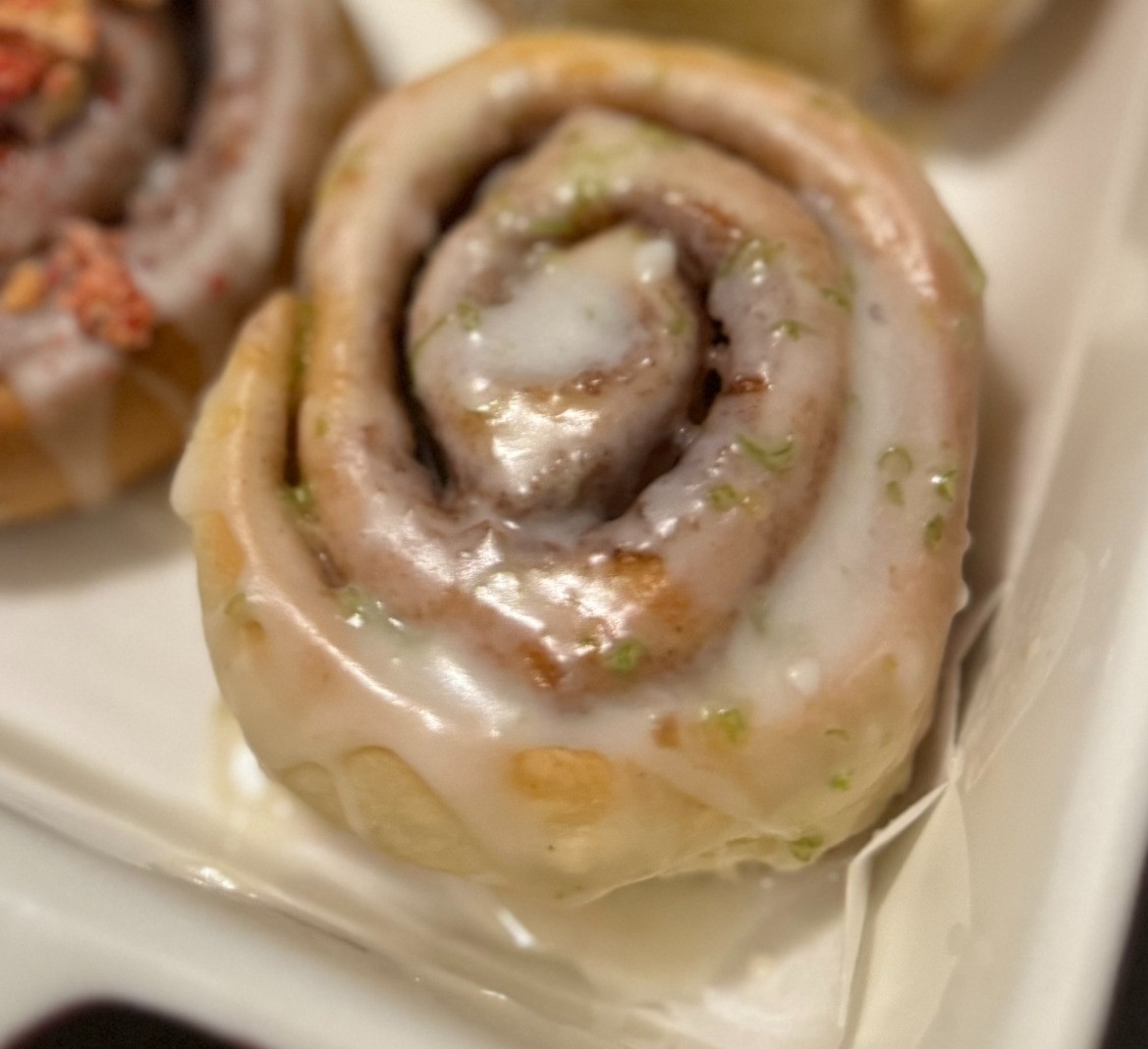 Coconut Lime Cream Cinnamon Roll