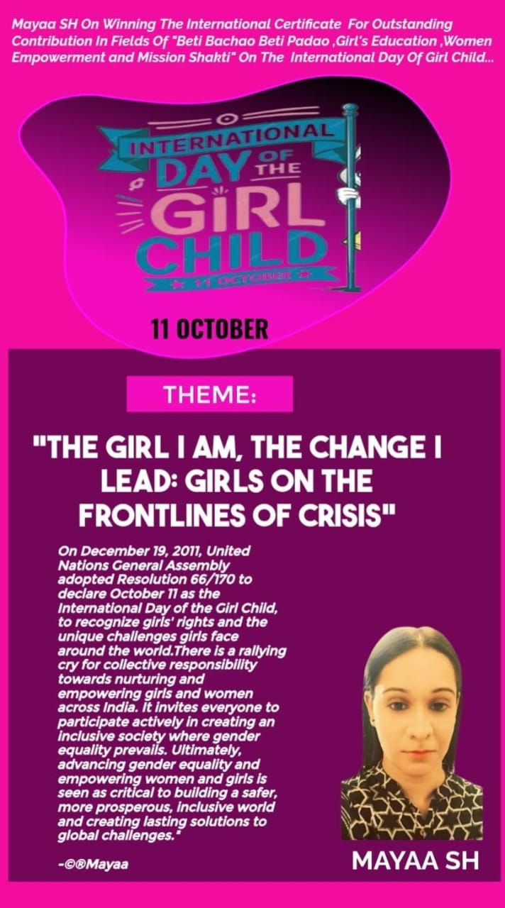 Mayaa SH, a prominent author, activist, and advocate for gender equality, champions the empowerment of women and girls, encapsulated by her declaration,