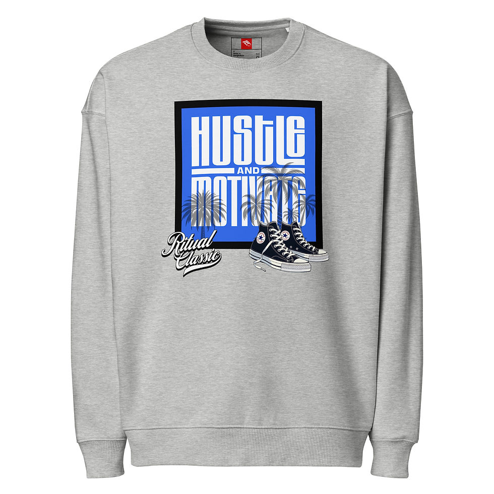 Thumbnail: Hustle and Motivate RC Unisex  oversized sweatshirt blue flat print (weaponized)