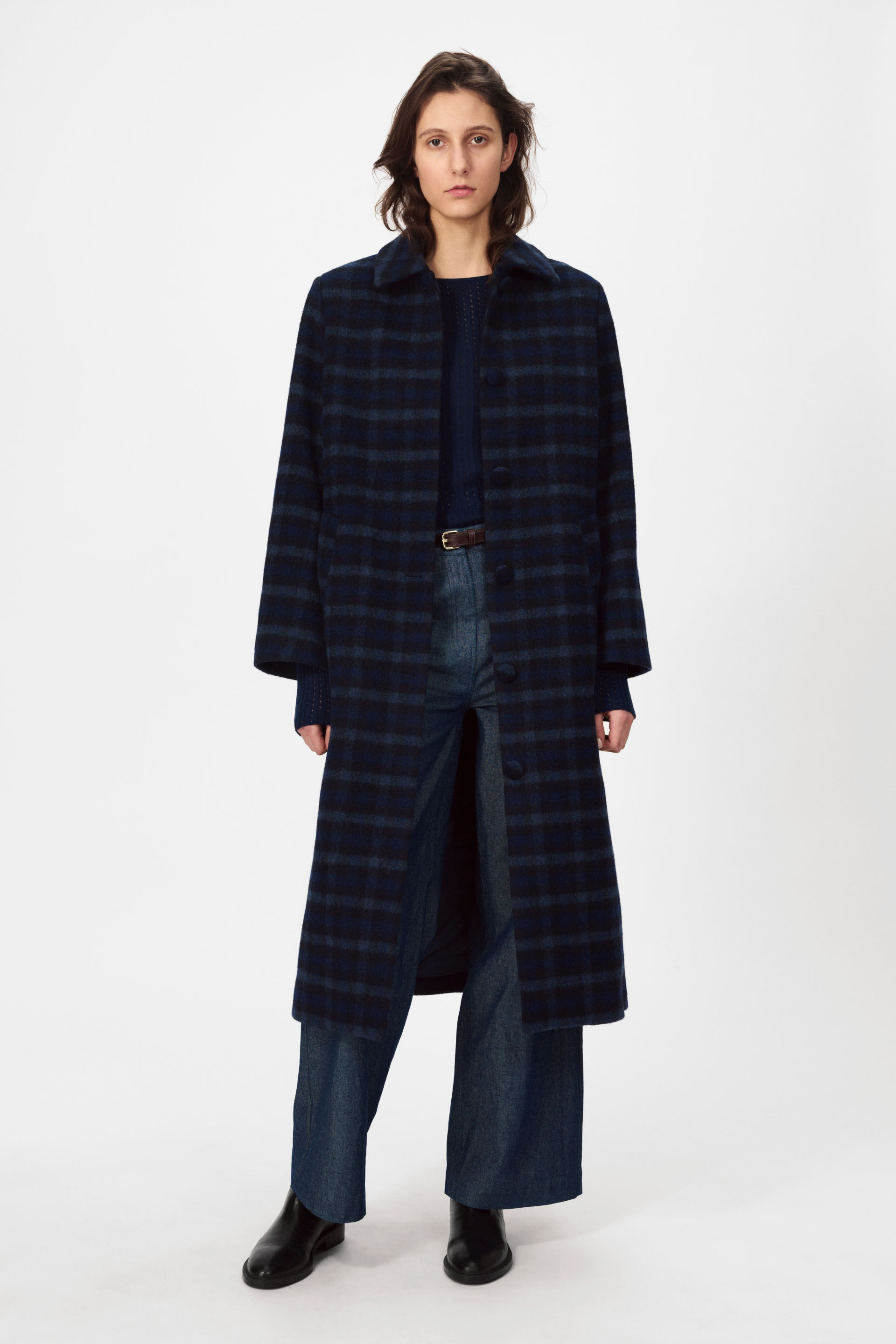 Helsinki Coat - Navy Check
