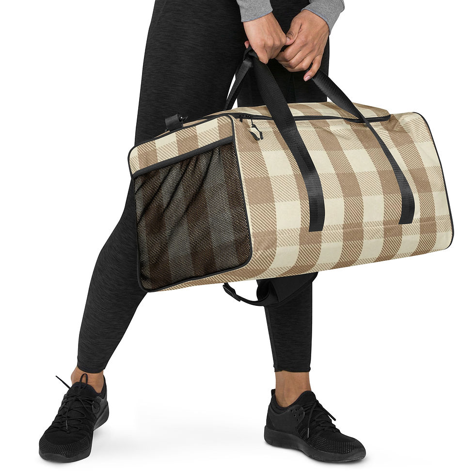 Thumbnail: Tan Plaid Large Gear Bag
