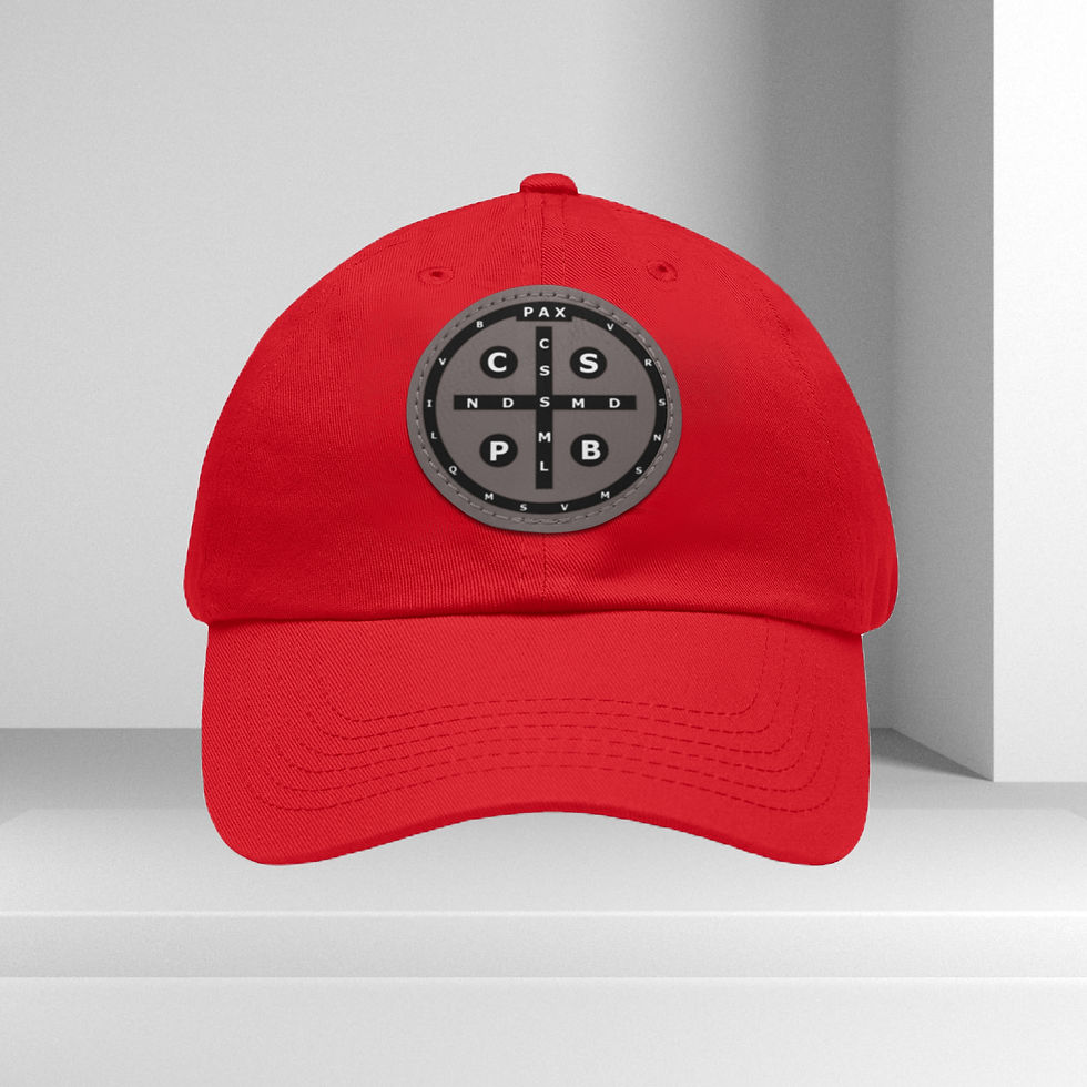 Thumbnail: St. Benedict's Shield: Leather Patch Dad Baseball Cap