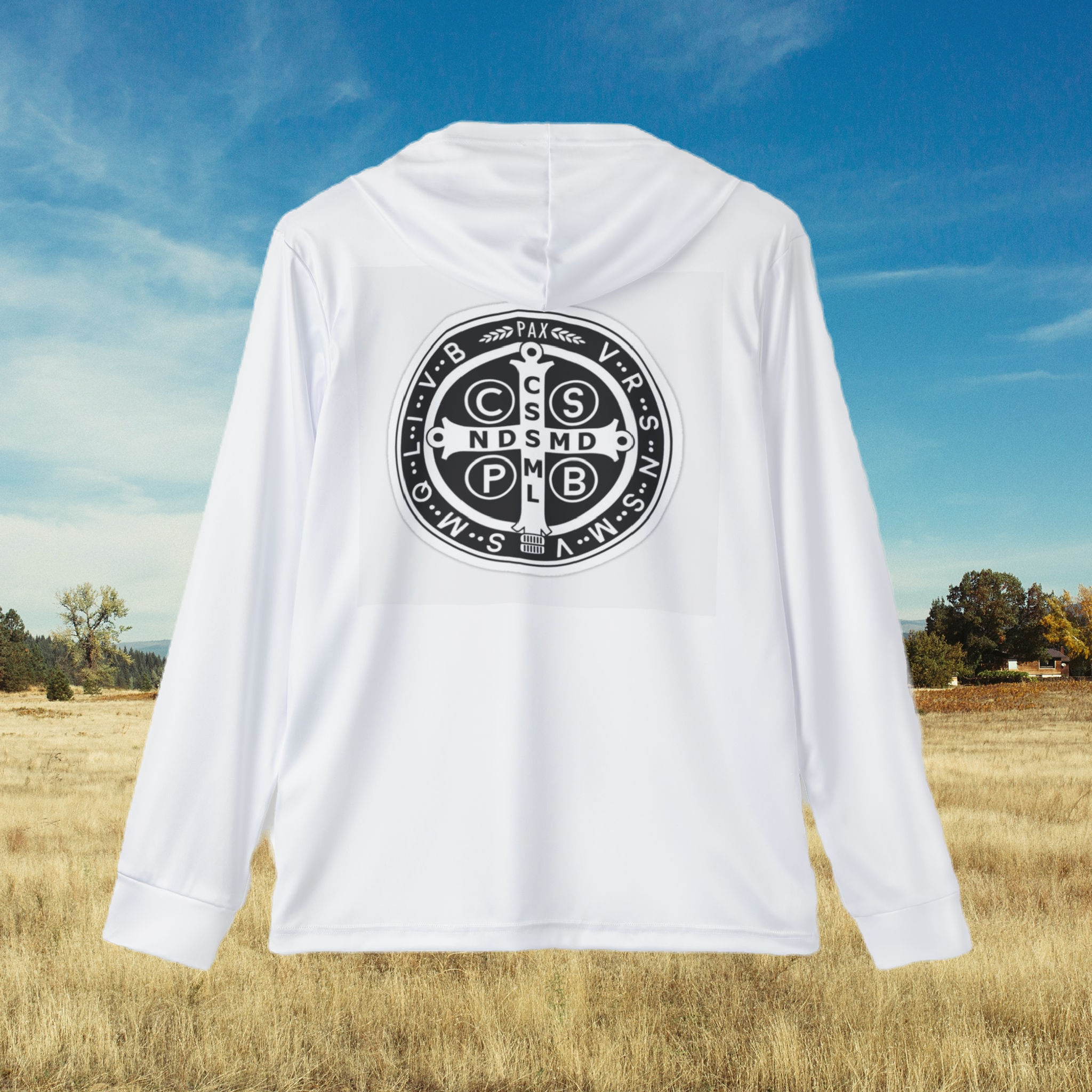 Saint Benedict's Shield Hoodie - Outdoor Grace