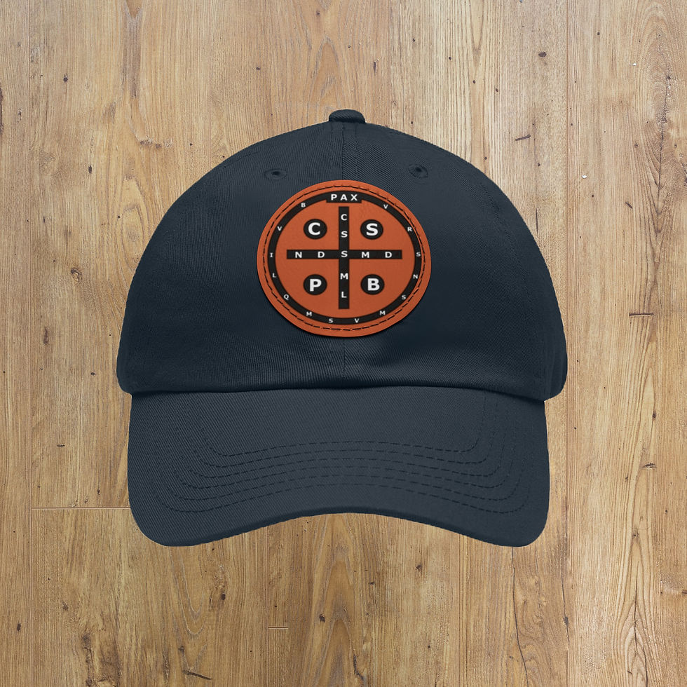 Thumbnail: St. Benedict's Shield: Leather Patch Dad Baseball Cap
