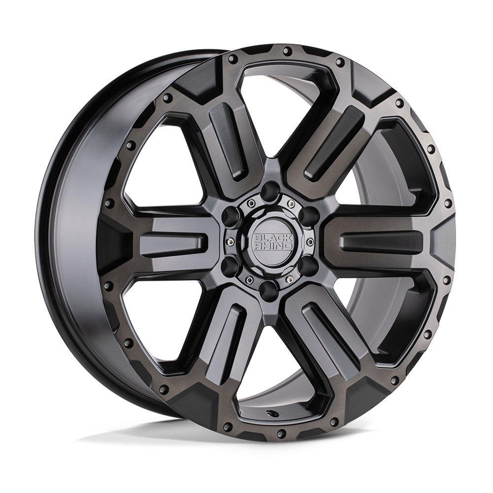 6X139.7 / 17X8.5 / +12 / LLANTA BLACK RHINO WANAKA MATTE GUNMETAL W/BRUSHE