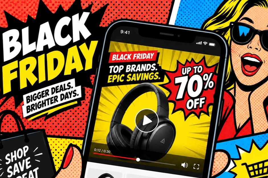 Black Friday marketing strategies for ecommerce retailers using video ads and digital advertising
