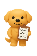 Fetchy Brand Mascot Holding Clipboard