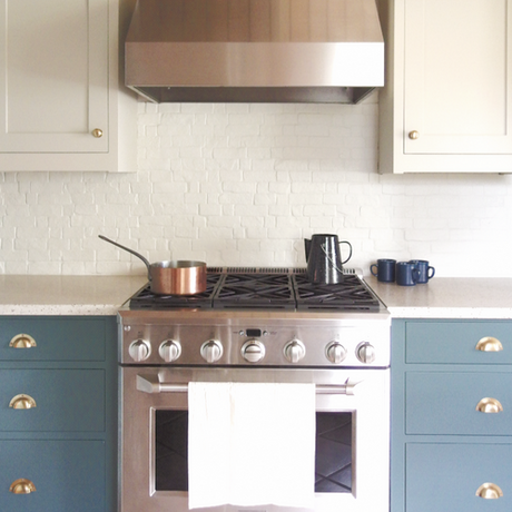 Mixed metals in a handcrafted Shaker style kitchen