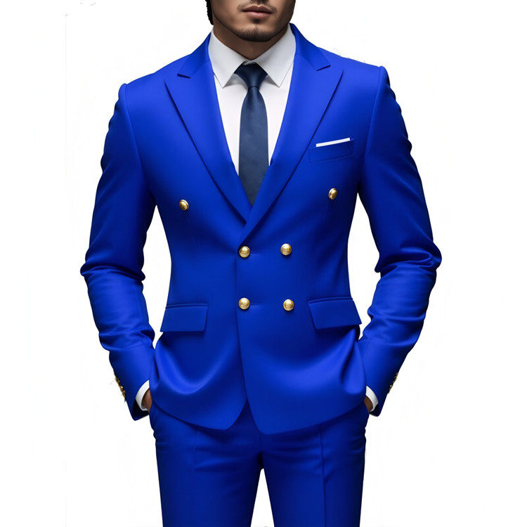 Miniatura: Fashion New Men's Leisure Boutique Business Banquet Solid Color Wedding Double B