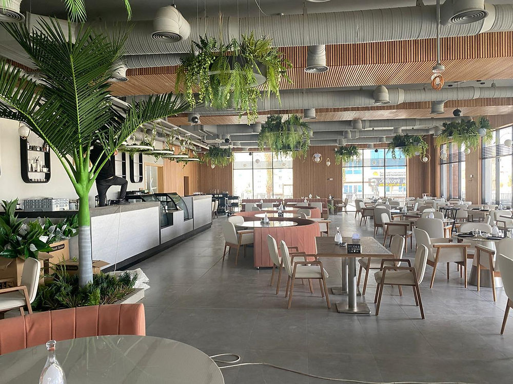 Burj Al Abrar have designed and constructed this beautiful interior of Skyline Restaurant and Lounge, Muscat Oman