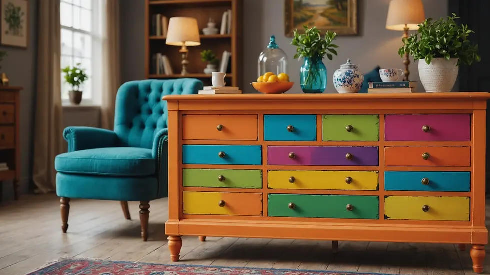 Colorful painted furniture