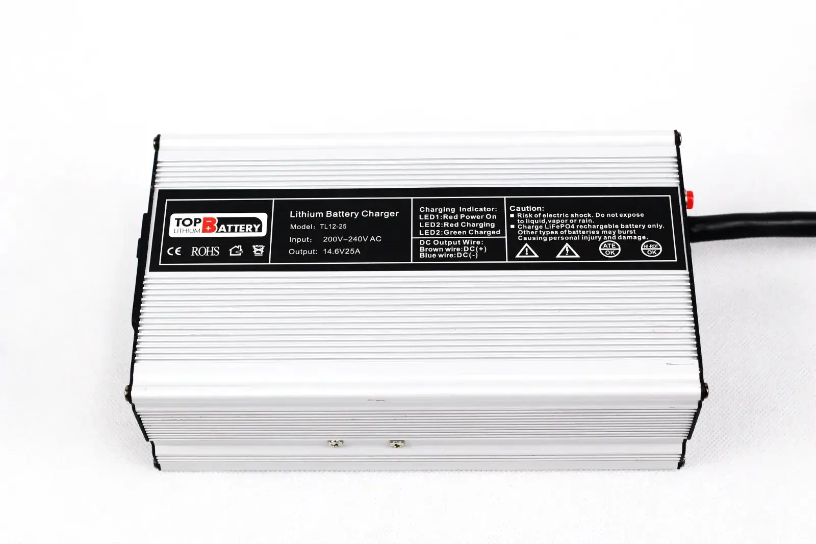 Top Li 12V 25A Lithium Battery Charger for LiFePO4 Battery AC240V to DC14.6V AU