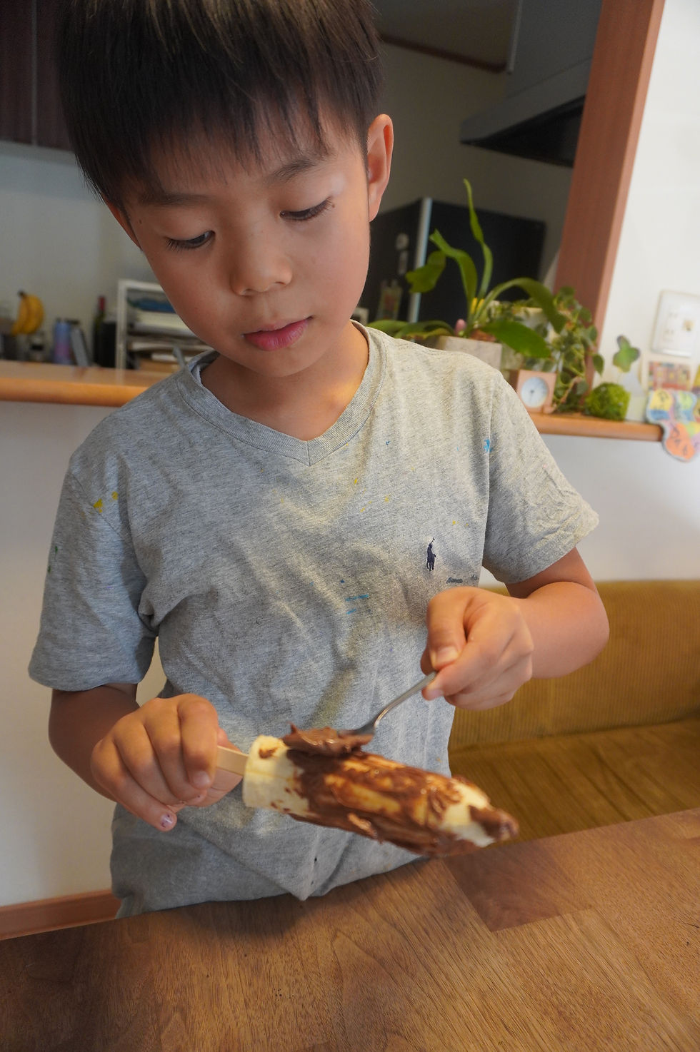 造形教室　夏休みイベント　チョコバナナ作り