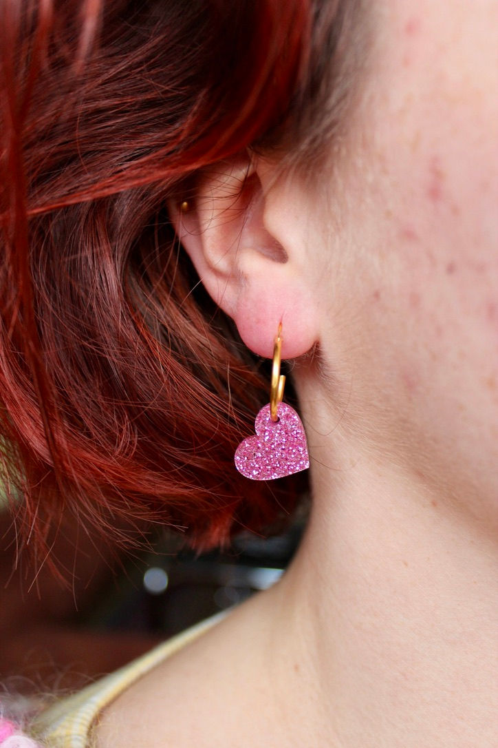 Thumbnail: 1x Glitter Heart Pendant