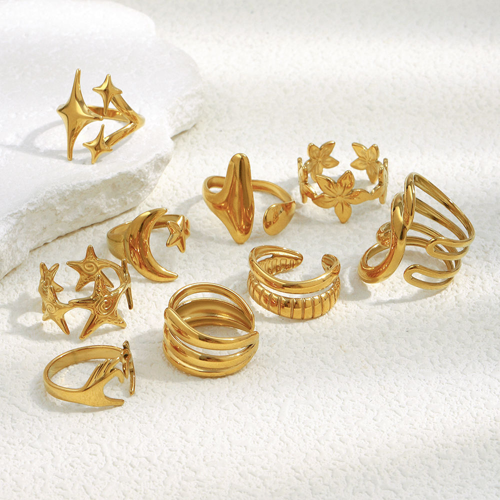 Gold Open Ring Set