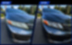 2012 Honda Civic before and after headlight restoration