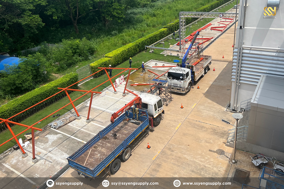 โครงสร้างโรงจอดรถ รับแผง Solar Cell สภากาชาดไทย