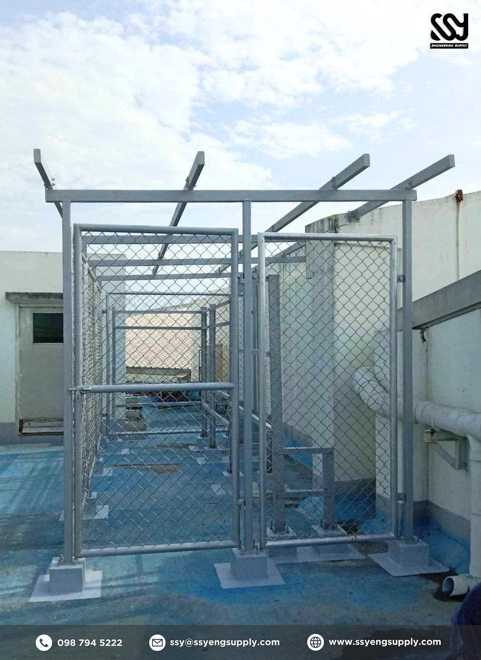 งานโครงสร้างบันได และโครงสร้าง Inverter Station