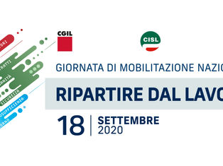 Ripartire dal lavoro: 18 settembre mobilitazione nazionale